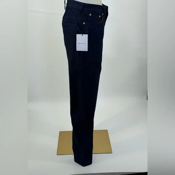 Brandon Maxwell High Rise Classic Straight leg Skinny Dark Blue Denim Size 28 - Picture 10 of 16